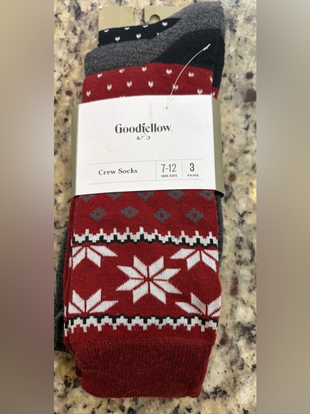 Goodfellow & Co Red, Gray, Black Crew Socks - 3 Pack